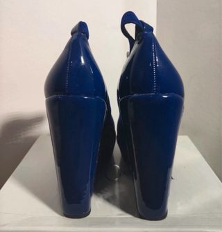 Zapatos de tacón de cuña azules