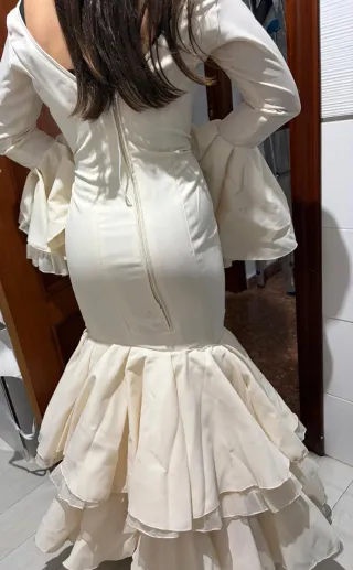 Vestido Flamenca Beige