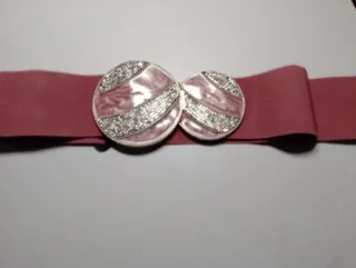 Cinturón elástico salmón hebillas circulares