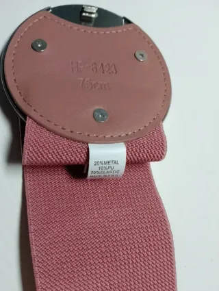 Cinturón elástico salmón hebillas circulares