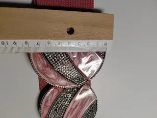 Cinturón elástico salmón hebillas circulares