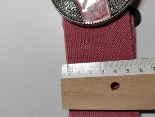 Cinturón elástico salmón hebillas circulares