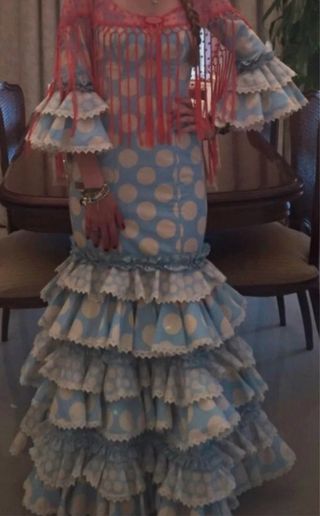 Traje de Flamenca Volantes Lunares
