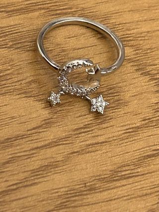 Anello Argento 925 Luna e Stelle Regolabile