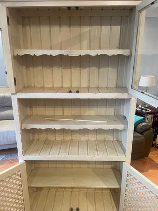 Mueble de cocina madera y cristal