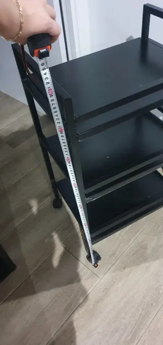 Carrito auxiliar 3 estantes negro