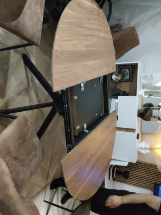 Mesa redonda madera   se hace 1,6