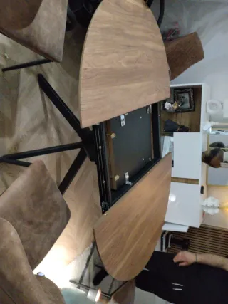 Mesa redonda madera   se hace 1,6