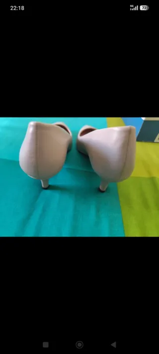 Zapatos salón Marypaz beige tacón bajo talla 38