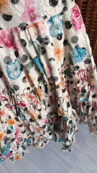 Traje de flamenca volantes lunares