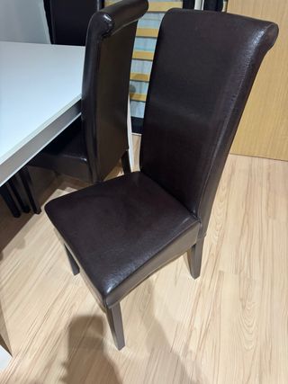 6 Sillas Comedor Piel Marrón