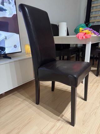 6 Sillas Comedor Piel Marrón