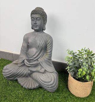 Figura Buda Decorativa Gris 41cm