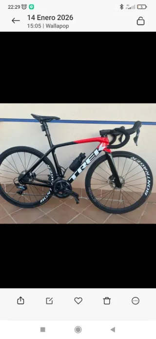 Bici Carretera Carbono Ruedas Carbono Trek talla52