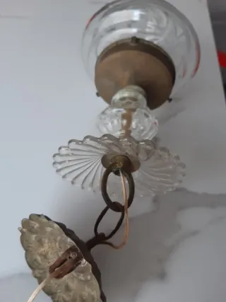 Lámpara de cristal antigua