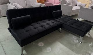 Sofá Cama Chaise Longue Negro Moderno