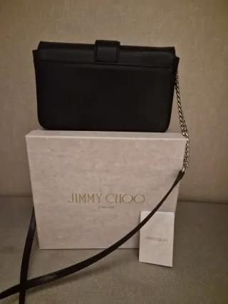 Bolso Jimmy Choo Hebilla Brillante Negro