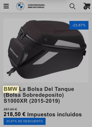 BOLSA SOBRE DEPÓSITO BMW XR