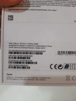 Caja Vacía iPhone 11 Blanco 64GB