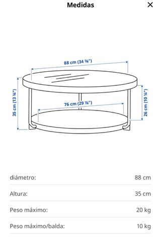 Mesa de centro redonda Ikea