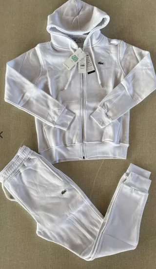 Set sportivo da uomo Lacoste bianco Taglia L, XL