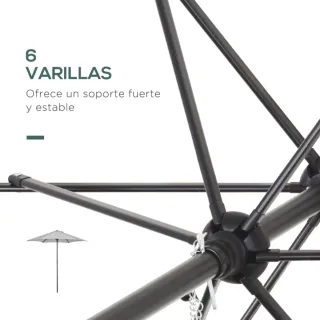 Parasol Terraza Exterior Beige/Gris