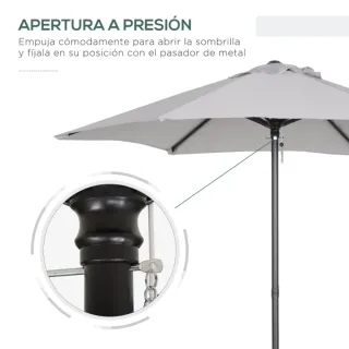 Parasol Terraza Exterior Beige/Gris