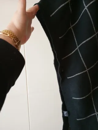 Chaqueta poncho cuadros Natura Talla única