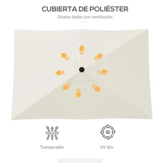 Parasol Terraza Exterior 3x2m Beige