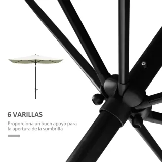 Parasol Terraza Exterior 3x2m Beige