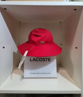 Cappello bucket Lacoste donna rosso