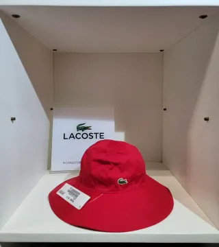 Cappello bucket Lacoste donna rosso
