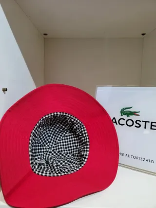 Cappello bucket Lacoste donna rosso
