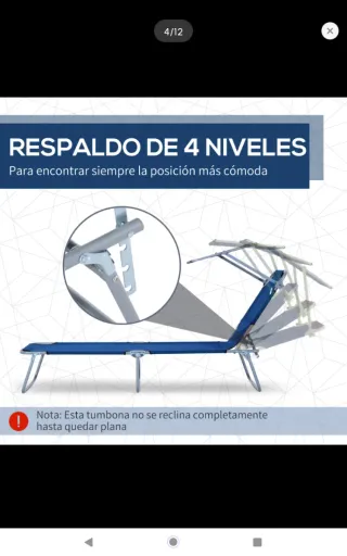 Tumbona plegable con toldo