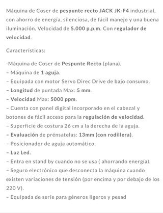 Máquina de coser Jack F4