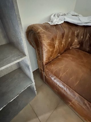 Divano Chesterfield Pelle Marrone- ritiro in zona