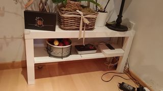 Estantería blanca 2 niveles madera