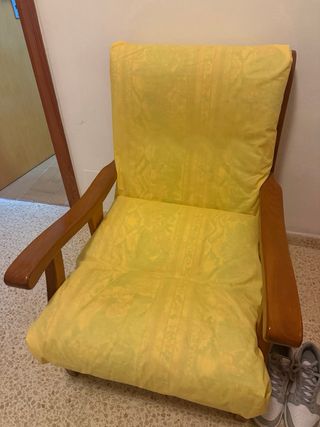 Set 3 butacas madera y tela