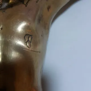 Jesucristo bronce antiguo 1928 grande 36x35 firmad