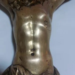 Jesucristo bronce antiguo 1928 grande 36x35 firmad