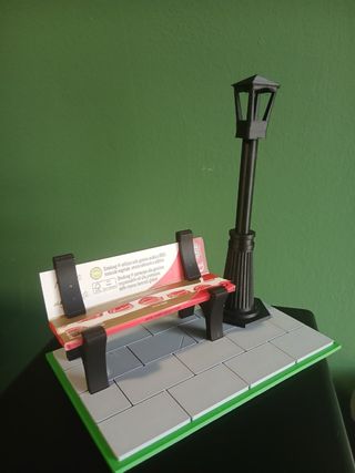 Miniatura banco y farola rolling