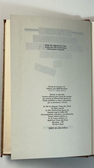 La paloma Patrick Süskind libro 1987