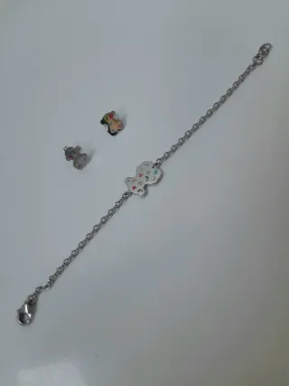 Conjunto Tous Pulsera y Pendientes Oso Multicolor