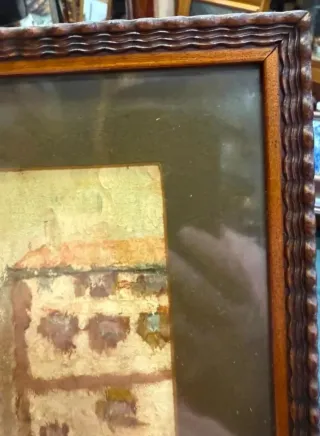 Antiguo óleo sobre tabla paisaje