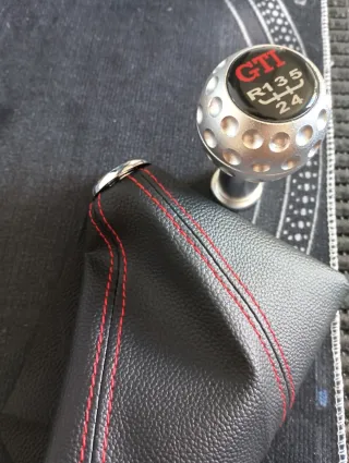 Pomo Palanca Cambios GTI Negro Rojo