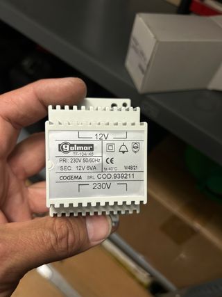 Transformador telefonillo marca Golmar 12V 6VA