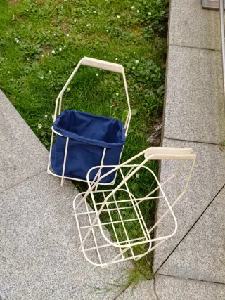 Cestas de picnic de tela y metal