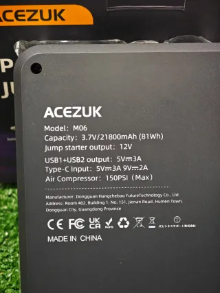 Arrancador + Compresor ACEZUK 21800mAh