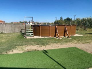 Piscina desmontable madera y plástico