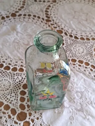 Vaso Vetro Fiori Dipinti Mano